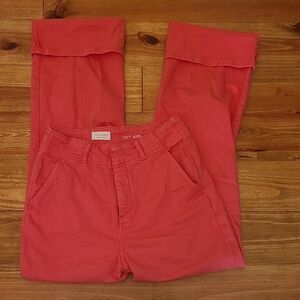 Pilcro Vibrant Coral Pink Straight  Cuffed Tall Long Size 28 Jeans Anthropologie